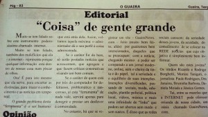Editorial do Jornal O Guaíra de 17/04/2012