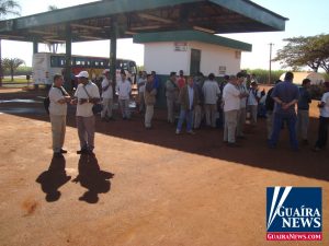 Trabalhadores em greve na Usina Guarani