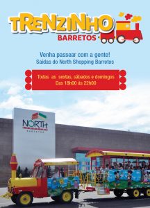 Passeios de trenzinho começam nesta sexta com saídas do North Shopping Barretos