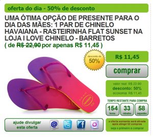 Super promoção da loja I Love Chinelo no site KILOUCO