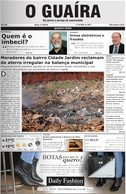 CAPA JORNAL O GUAIRA 21 MAIO 2014