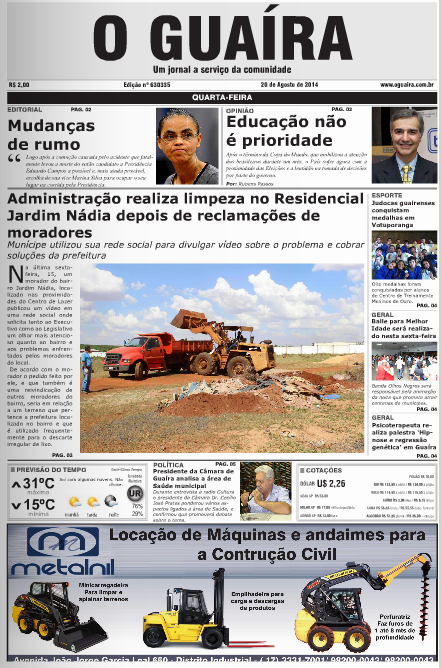 JORNAL O GUAIRA EDICAO DE 20 DE AGOSTO DE 2014