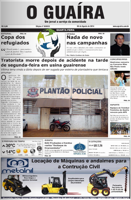 JORNAL O GUAIRA EDICAO DE 6 DE AGOSTO DE 2014