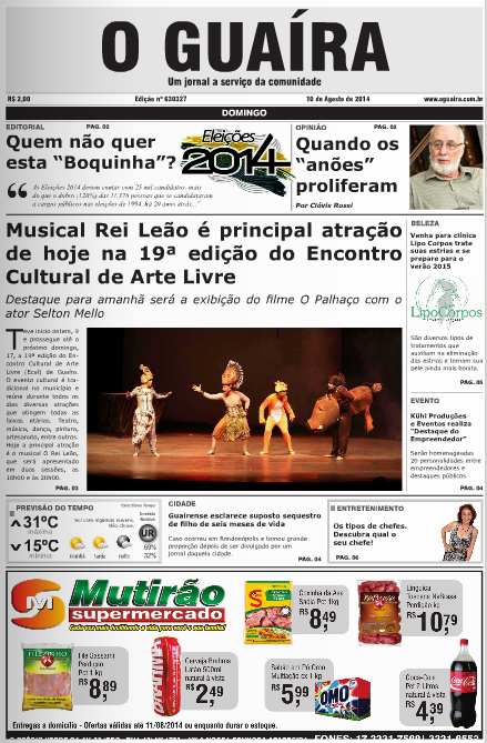 Jornal O Guaíra - Edição de 10:julho:2014