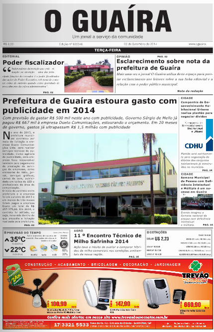 JORNAL O GUAIRA EDICAO DE 2 DE SETEMBRO DE 2014