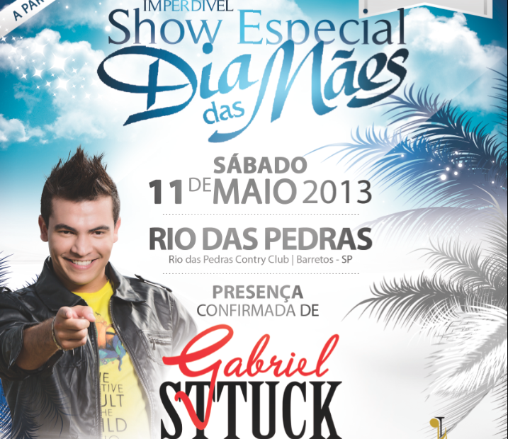 Gabriel Sttuck fará show em homenagem ao dia das mães em Barretos