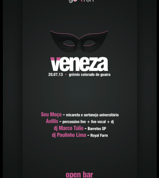 Chega com tudo a 3a edição da festa à fantasia VENEZA 2013, prometendo para esse ano ser o maior evento do gênero na região!