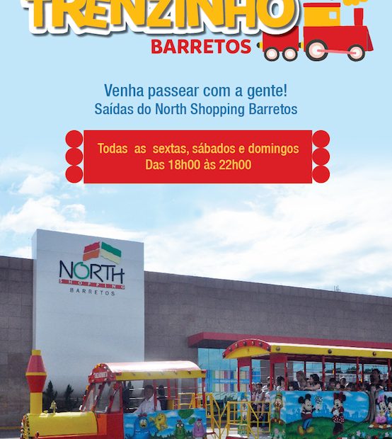 Passeios de trenzinho começam nesta sexta com saídas do North Shopping Barretos