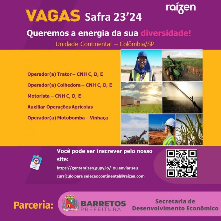 Prefeitura de Barretos e Raízen realizam feirão de empregos com cerca de 200 vagas