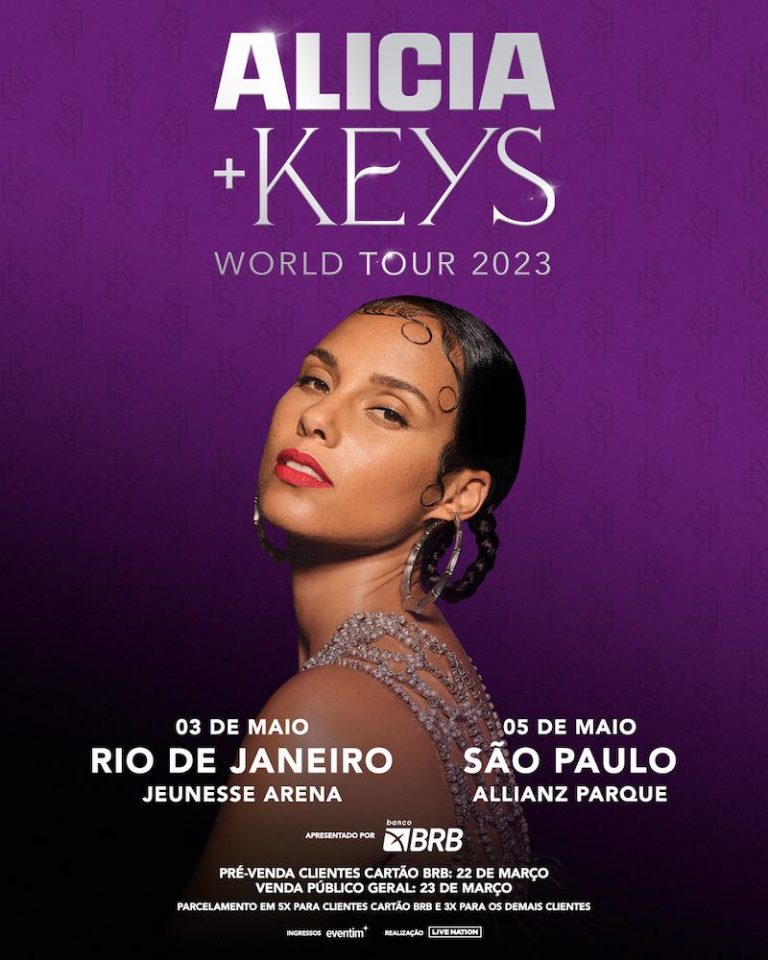 ALICIA KEYS TRAZ A ALICIA + KEYS WORLD TOUR PARA A AMÉRICA LATINA EM 2023