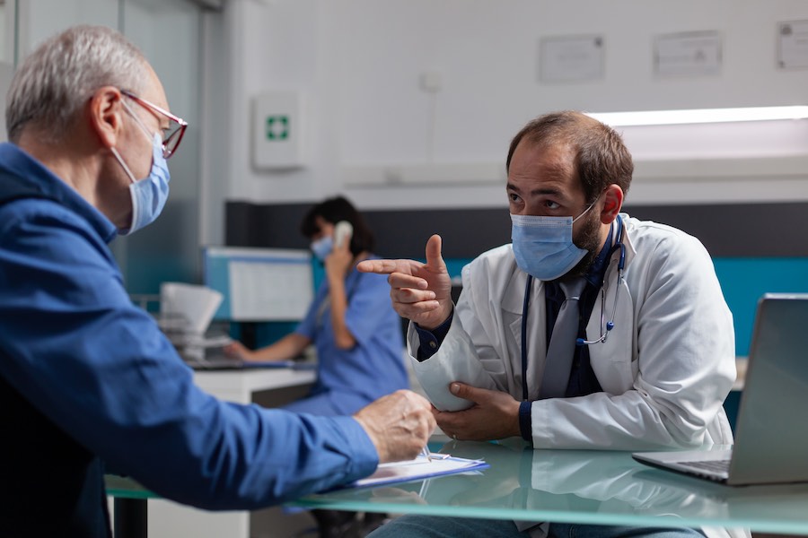 Paciente durante uma consulta