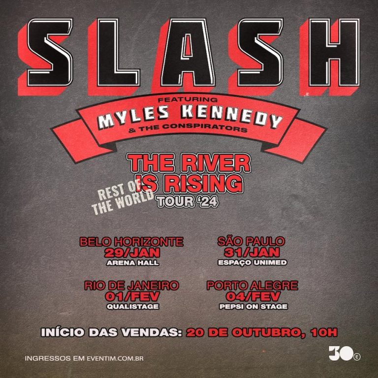Slash feat Myles Kennedy & The Conspirators confirmam passagem da turnê mundial “The River is Rising” pelo Brasil