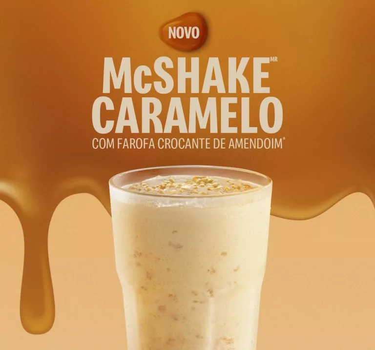 Calda de caramelo retorna ao McDonald’s com o novo McShake Caramelo com Paçoca