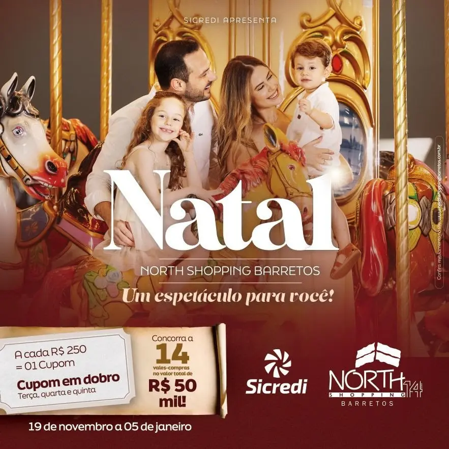 Campanha de Natal do North Shopping vai distribuir R$ 50 mil em prêmios