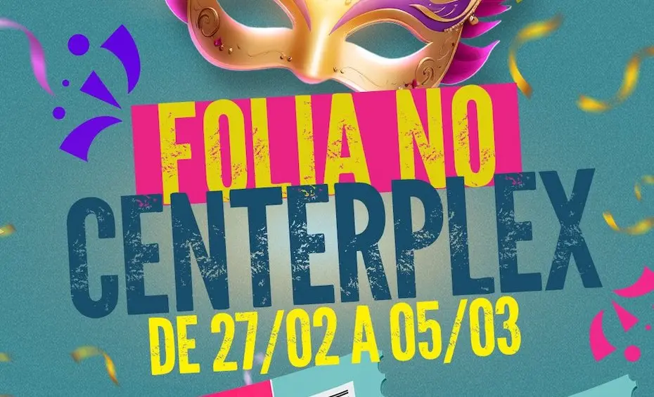Dois ingressos por R$ 15 é a promoção de Carnaval no Centerplex do North Shopping Barretos