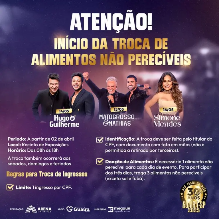30ª Festa do Peão de Guaíra: Troque Alimentos por Ingressos e Faça a Diferença!