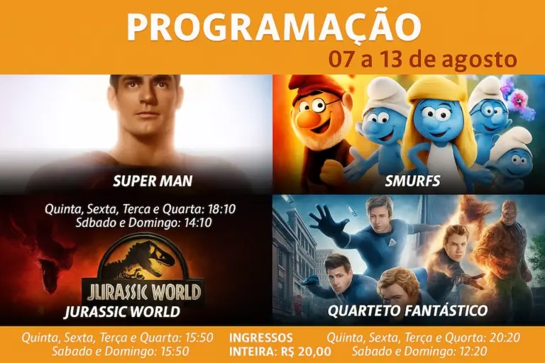Cinema em Guaíra: Programação do CineEnergia – 07 a 13 de agosto