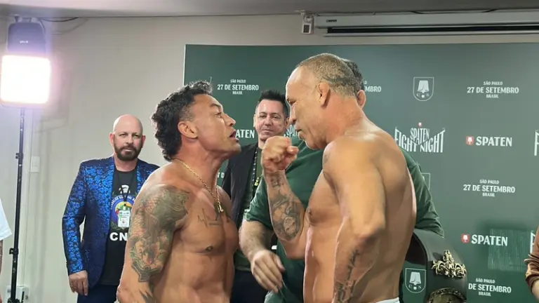 Pesagem: Popó e Wanderlei Silva intensificam provocações na véspera do Spaten Fight Night 2