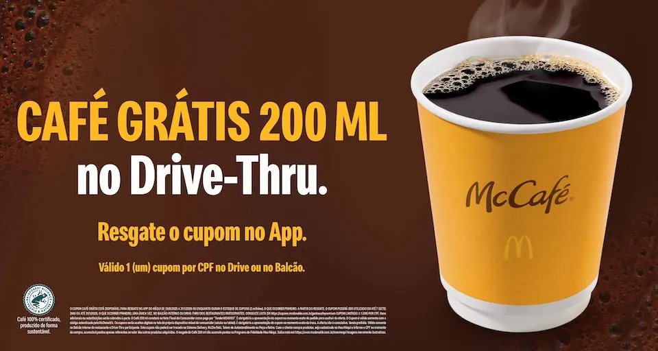 Viajar ficou mais gostoso: McDonald's oferece café premium grátis em restaurantes de rodovias e marginais pelo Brasil