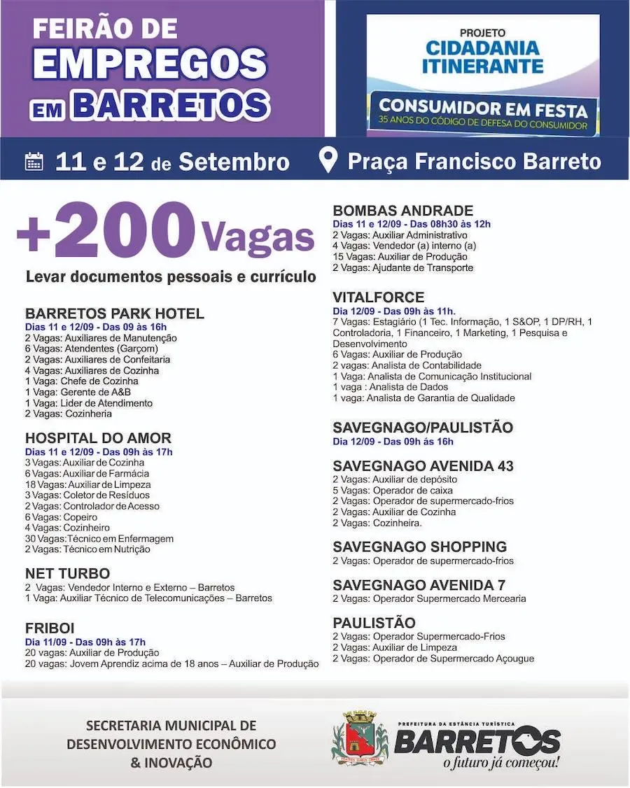 feirao de empregos em barretos