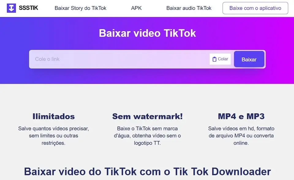 TikTok Downloader: Baixar Vídeo do TikTok Sem Marca D'água 2026