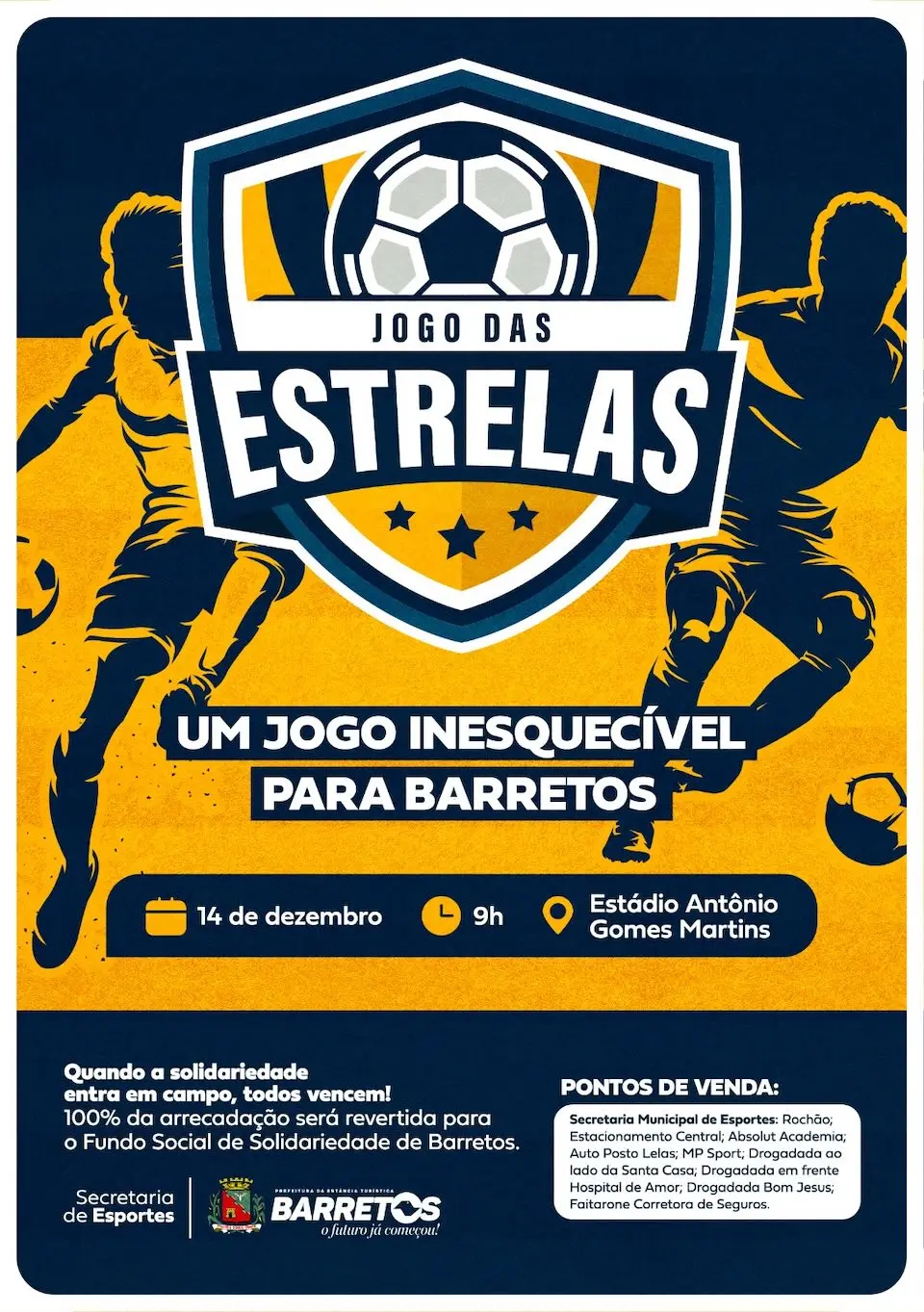 Jogo das Estrelas reúne grandes nomes do futebol em ação solidária em Barretos