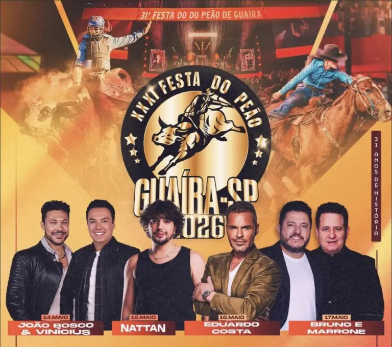 Guaíra vai celebrar seus 97 anos em grande estilo, com uma programação musical de peso