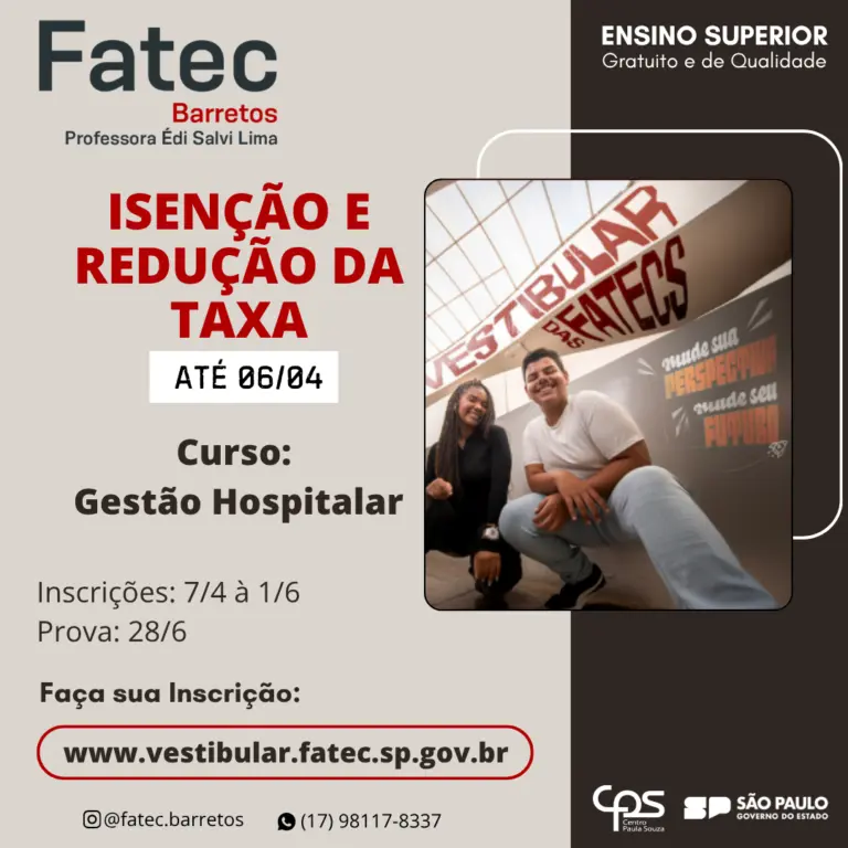 Fatec Barretos abre inscrições para vestibular e anuncia concursos para contratação de professores