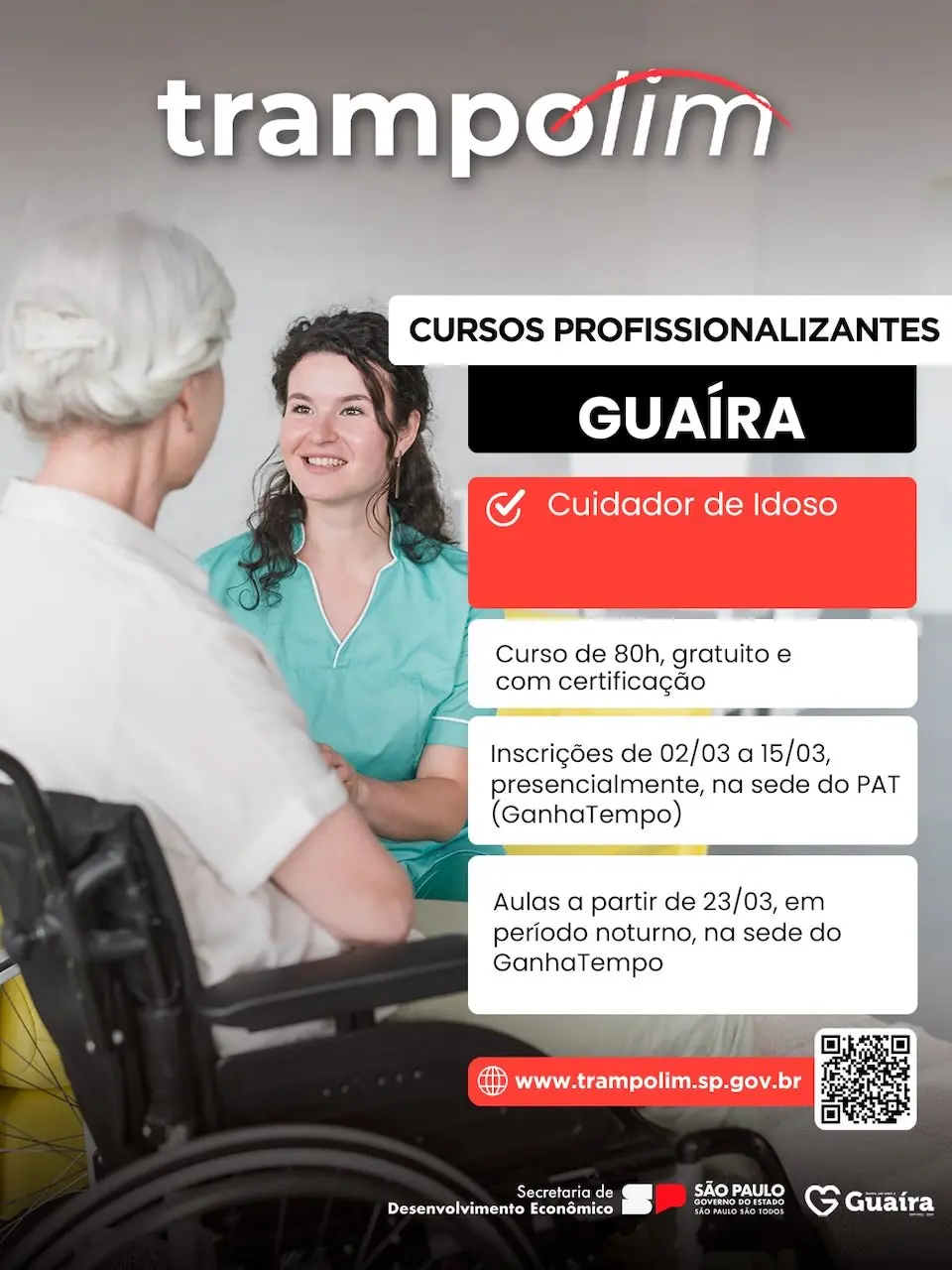 Parceria com Qualifica SP: Prefeitura de Guaíra abre inscrições para curso gratuito de Cuidador de Idoso