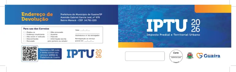 IPTU 2026: Guias disponíveis online e desconto de 10% para cota única