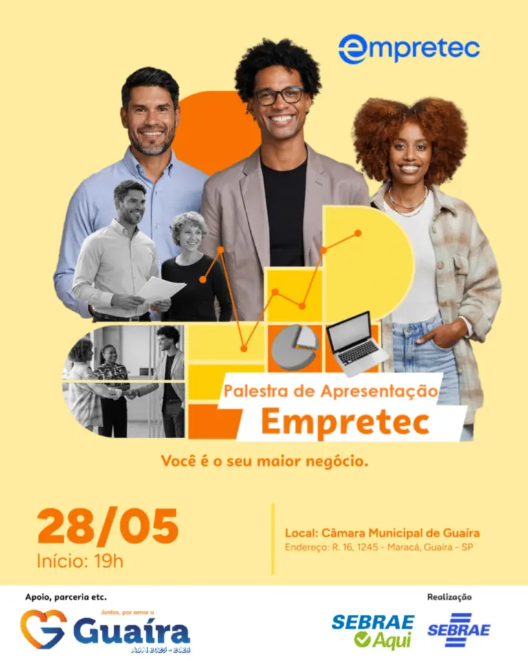 Guaíra e Sebrae oferecem palestra gratuita do Empretec