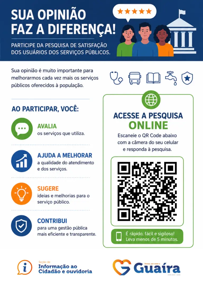 Prefeitura de Guaíra abre consulta pública para aprimorar serviços urbanos