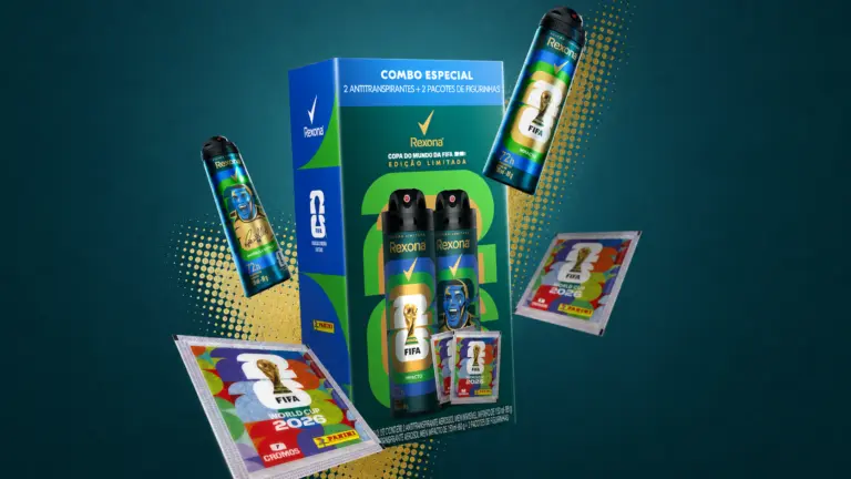 Rexona lança combo especial com latas da edição limitada da Copa do Mundo da FIFA 2026™ e pacotes de figurinhas da Panini