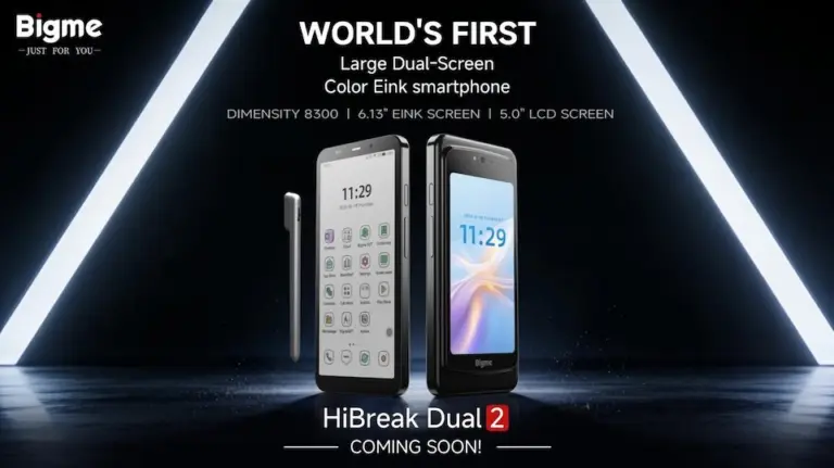 Nova categoria de smartphone: Bigme HiBreak Dual 2, com tela colorida de tinta eletrônica + tela LCD, chega ao Kickstarter