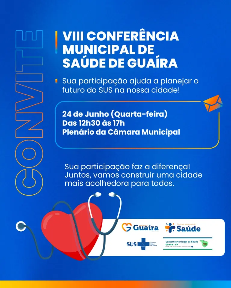 Prefeitura de Guaíra convida população para a VIII Conferência Municipal de Saúde