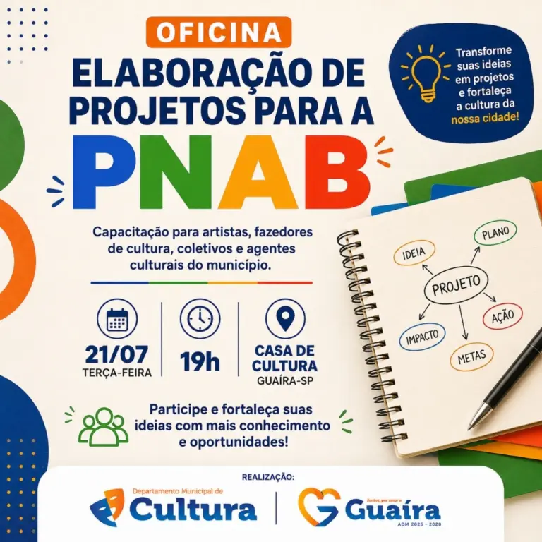 Guaíra promove oficina gratuita para elaboração de projetos da PNAB