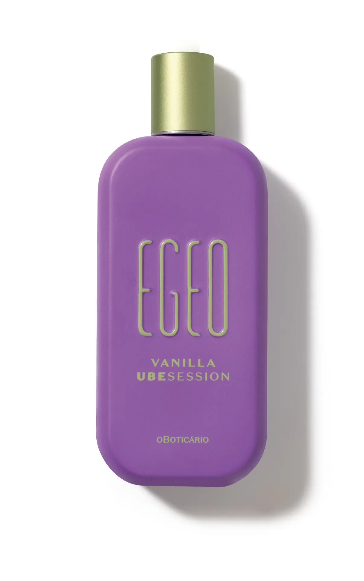 Frasco roxo do perfume Egeo Vanilla Ubesession do O Boticário