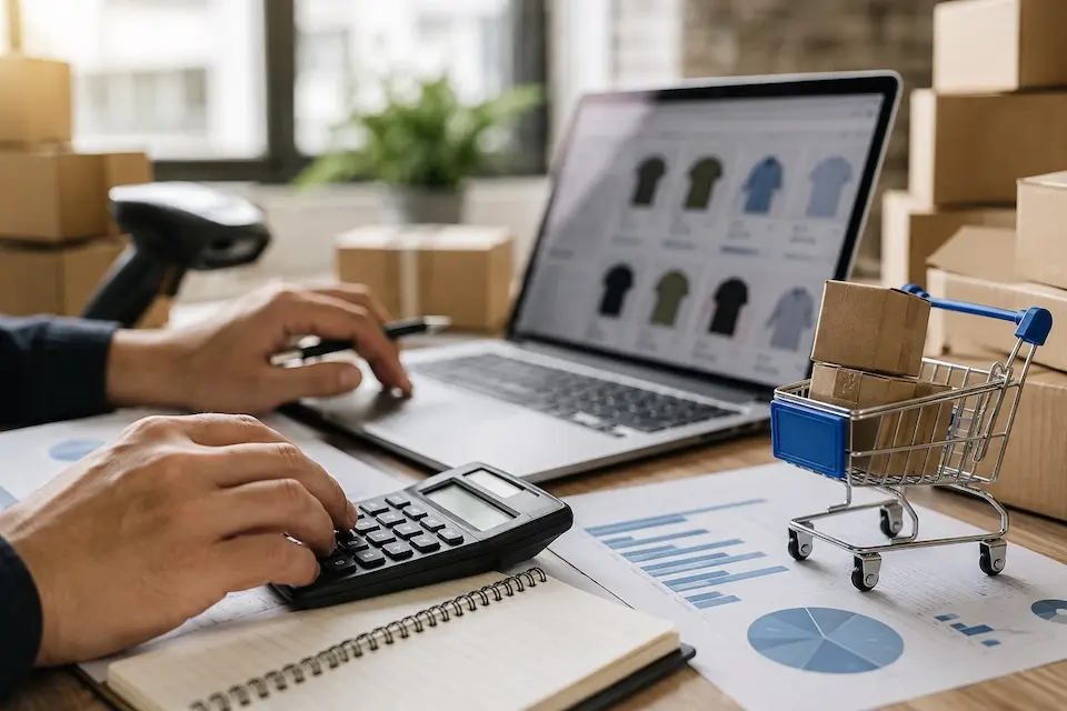 Cálculo do lucro real das vendas online considerando custos e margem