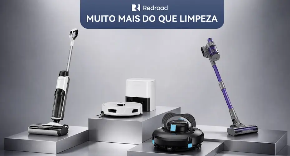 Produtos de limpeza inteligente da Redroad, incluindo robô aspirador e aspiradores sem fio