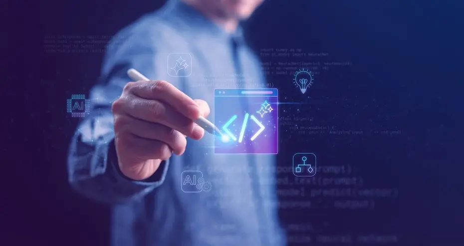 Programação com inteligência artificial em interface de código associada ao conceito de vibe coding