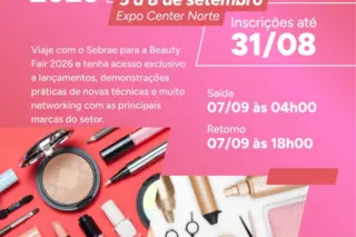 Cartaz da missão empresarial de Guaíra e Ipuã para a Beauty Fair 2026