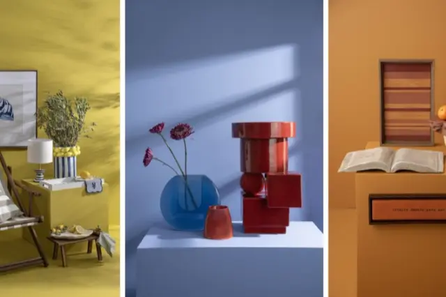 Composições coloridas apresentadas como tendências de decoração na ABUP SHOW