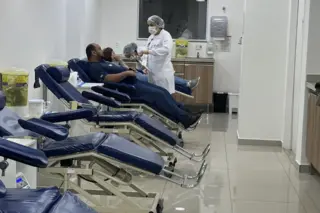 Sala de coleta do GSH Banco de Sangue de Ribeirão Preto