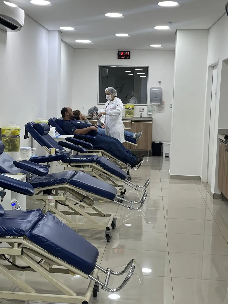 Sala de coleta do GSH Banco de Sangue de Ribeirão Preto