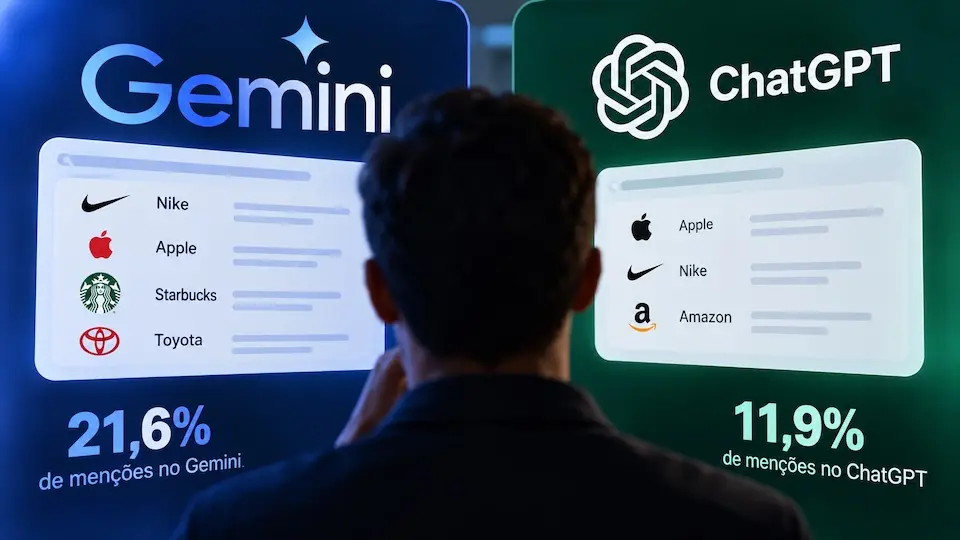 Gemini cita marcas 81% mais que ChatGPT em estudo brasileiro com 6,6 mil consultas