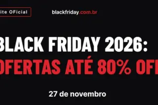 banner preto com texto BLACK FRIDAY 2026: OFERTAS ATÉ 80% OFF em branco e vermelho e a data 27 de novembro