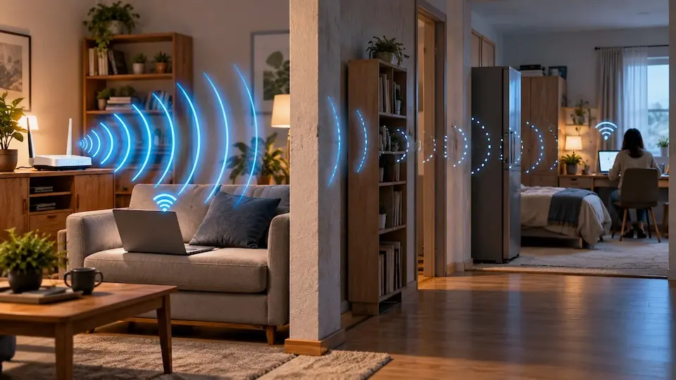 Por que o Wi-Fi funciona bem em uma sala e mal na outra?